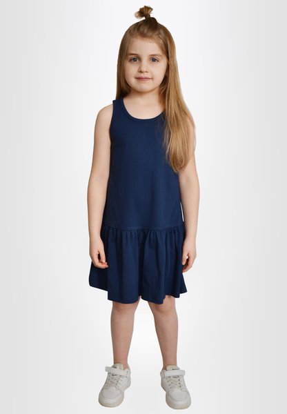 Платье для девочек однотонное темно-синее 2004381 фото