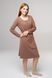 Жіноча нічна сорочка лапша з довгим рукавом світло-коричневого кольору 230438 фото 4