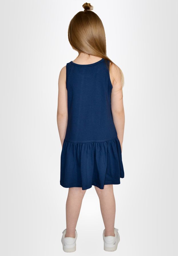 Платье для девочек однотонное темно-синее 2004381 фото