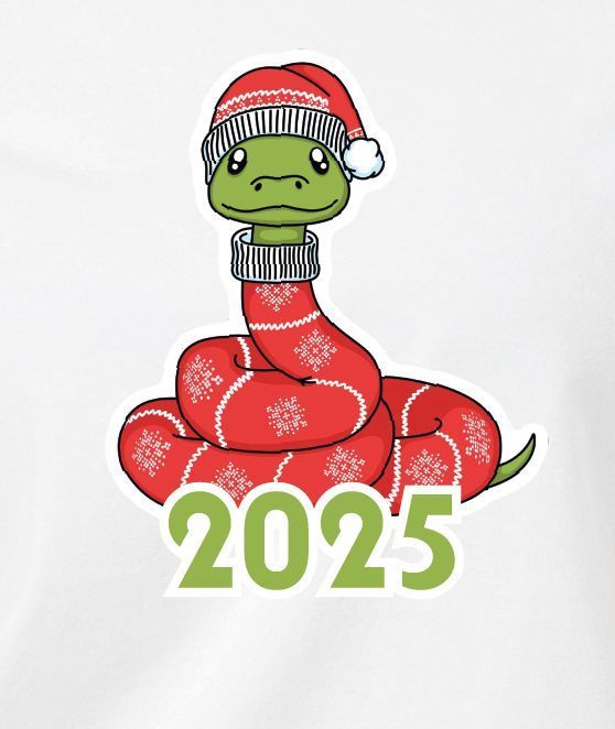 Футболка мужская белая с принтом "Змея 2025" 170201PW_snake 2025 фото