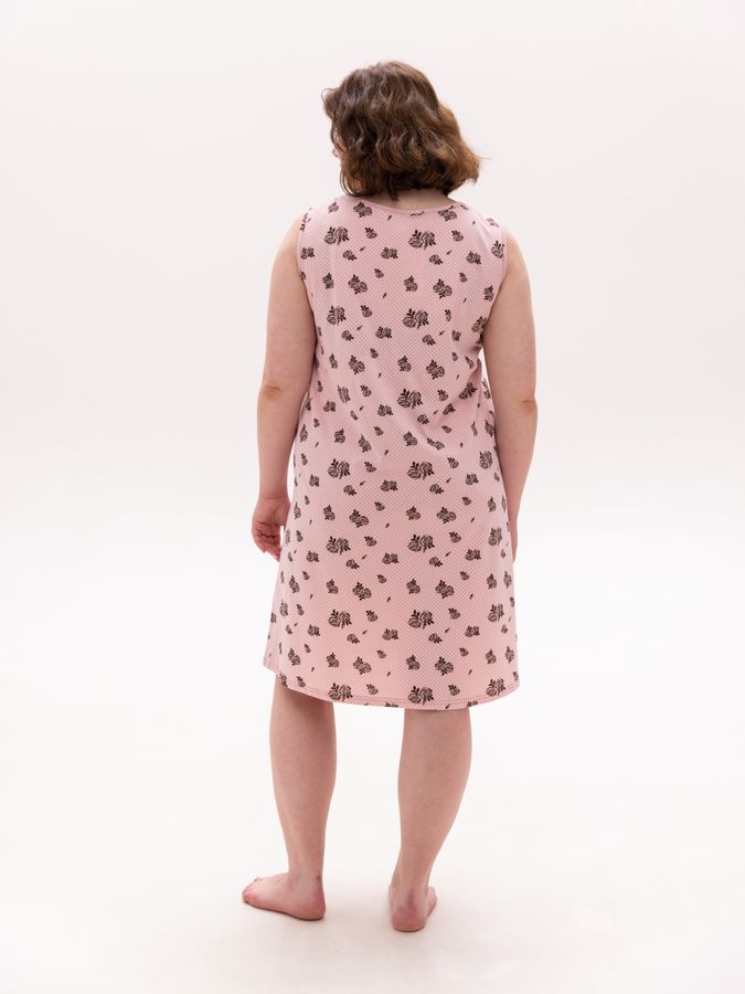 Ночная рубашка женская без рукавов розовая 210223 фото