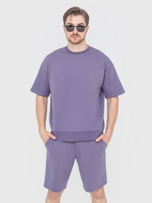 Комплект для мужчин футболка и шорты серый 220912 фото