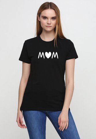 Футболка жіноча чорна з принтом "Мама" 160404PB_Mom фото