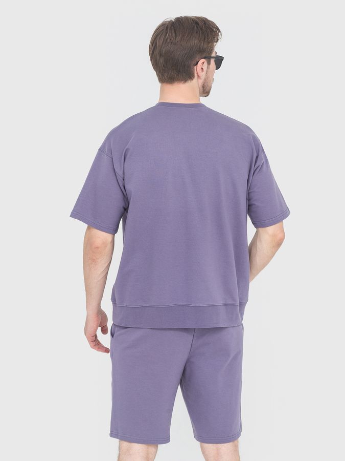 Комплект для мужчин футболка и шорты серый 220912 фото