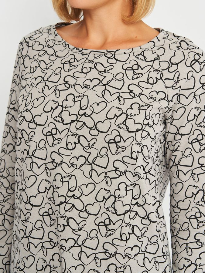 Рубашка ночная женская серая с рисунком 230603 фото
