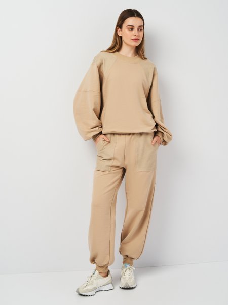 Костюм жіночий світшот та штани-джоггери бежевий 111012_beige фото