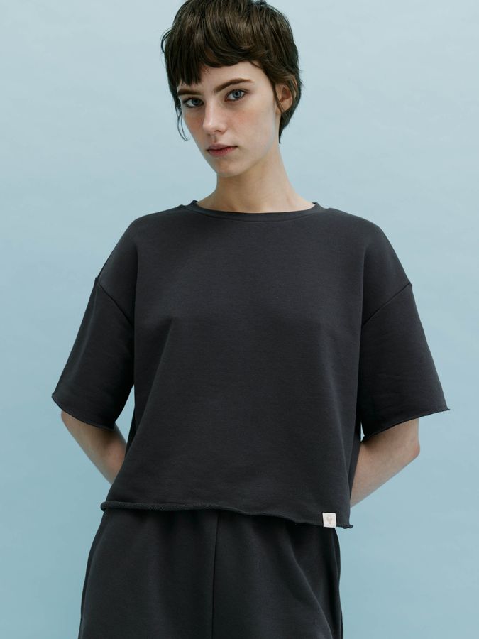 Костюм жіночий літній футболка та шорти у кольорі графіт 111207_graphite фото